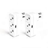 3-Outlet Wall Splitter with USB-C, 2-Pack
