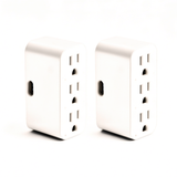 3-Outlet Wall Splitter with USB-C, 2-Pack